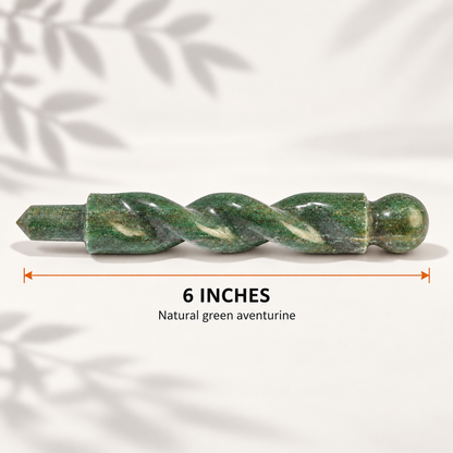 Natural Green Jade Spiral Wand – Luck and Abundance