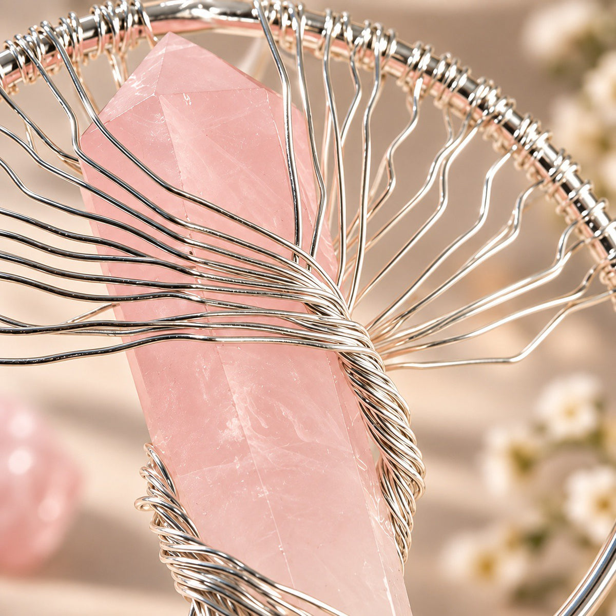 Natural Wire Wrapped Crystal Tree of Life Pendant for Growth