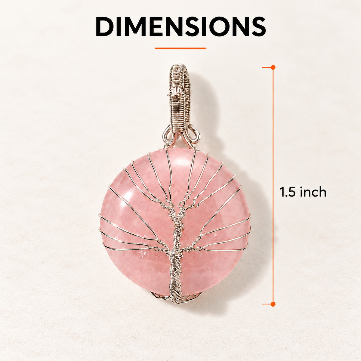 Rose Quartz Tree of Life Pendant - Self-Love Crystal Gift