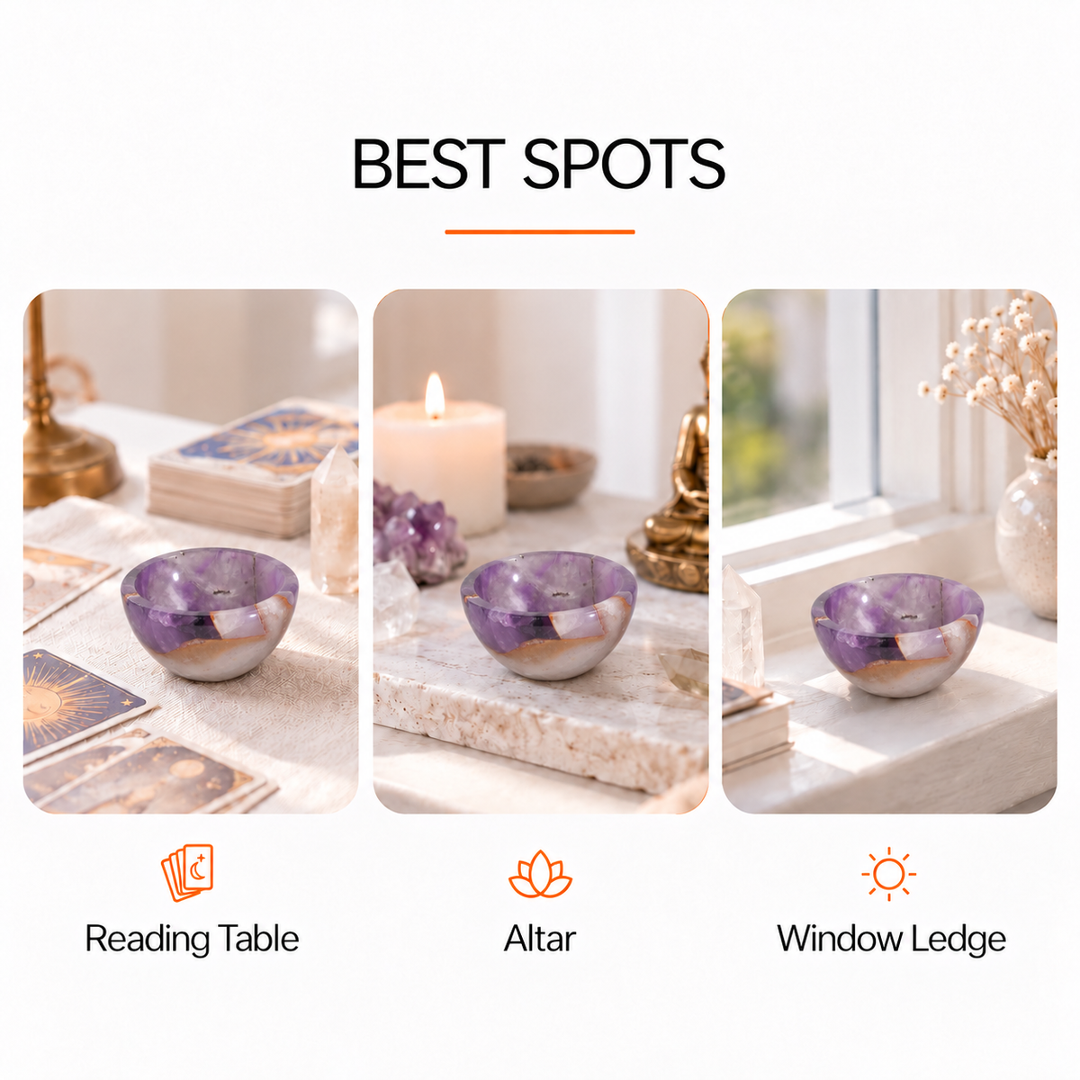 Natural Crystal Ritual Bowls – Altar and Meditation