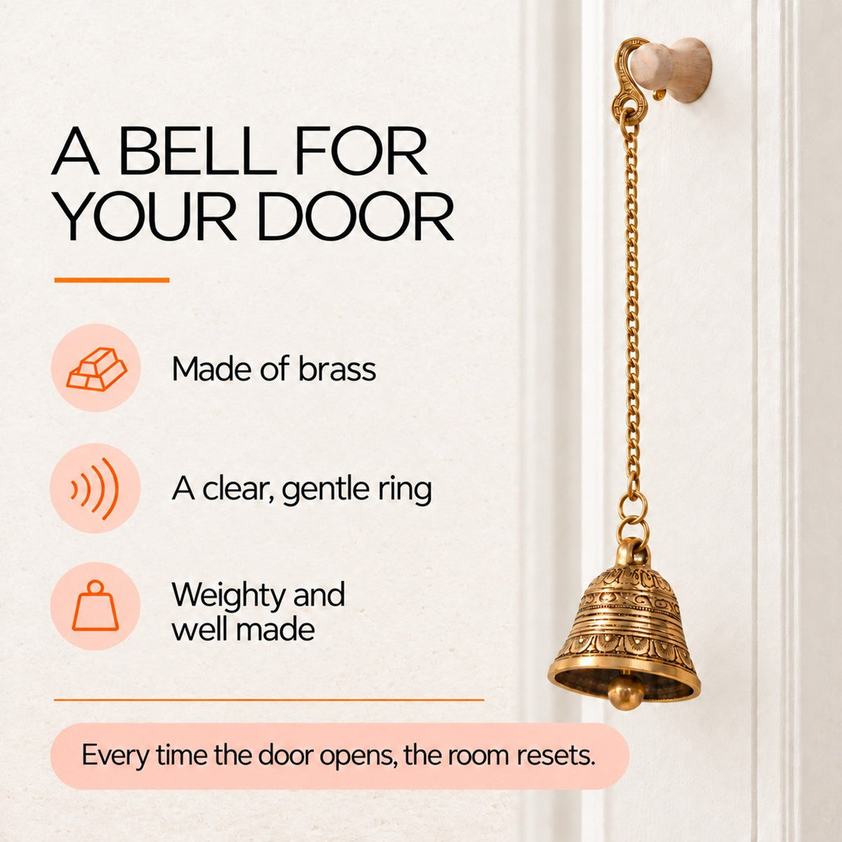 Brass Guardian Bell – Traditional Door Hanging for Protection