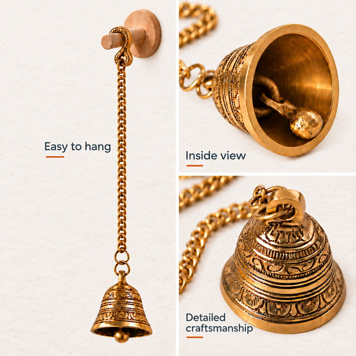 Brass Guardian Bell – Traditional Door Hanging for Protection