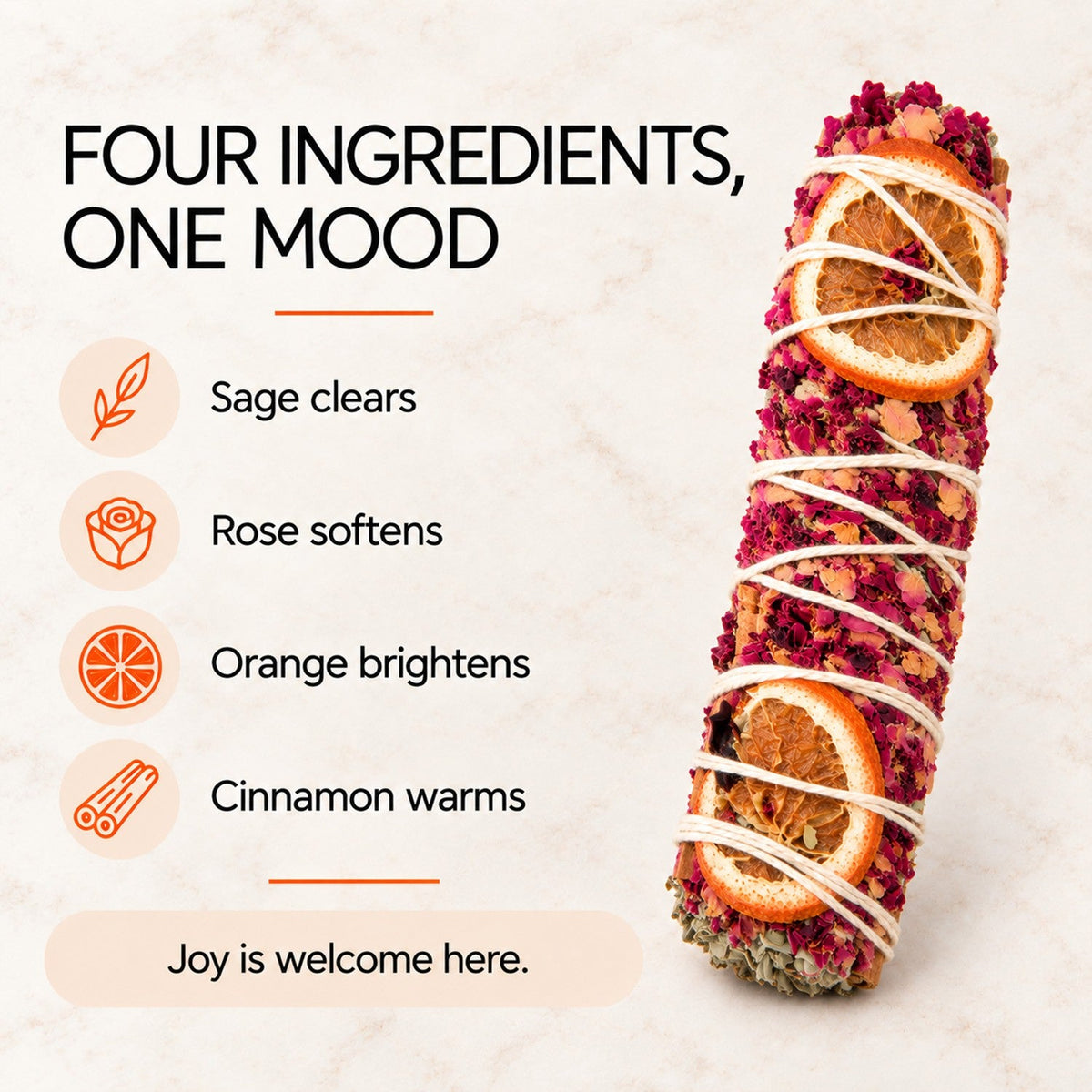 Botanical Smudge Stick – Sage Herb Bundle for Space Cleansing