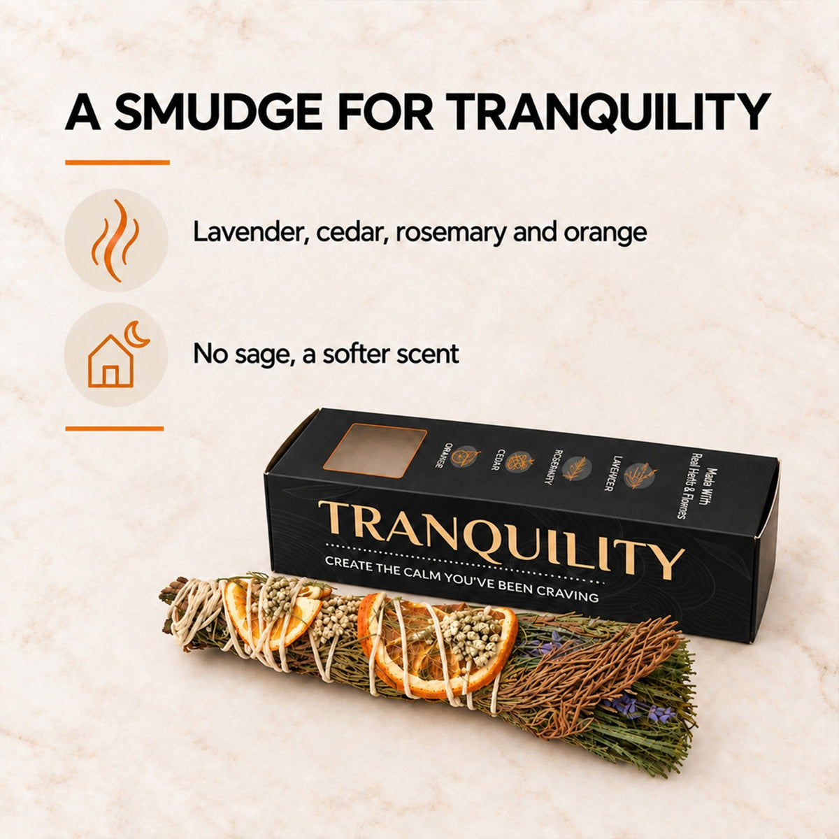 Botanical Smudge Stick – Sage Herb Bundle for Space Cleansing