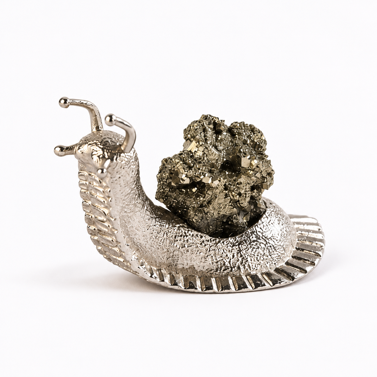 Pyrite Snail Talisman – Wealth Symbol for Steady Growth