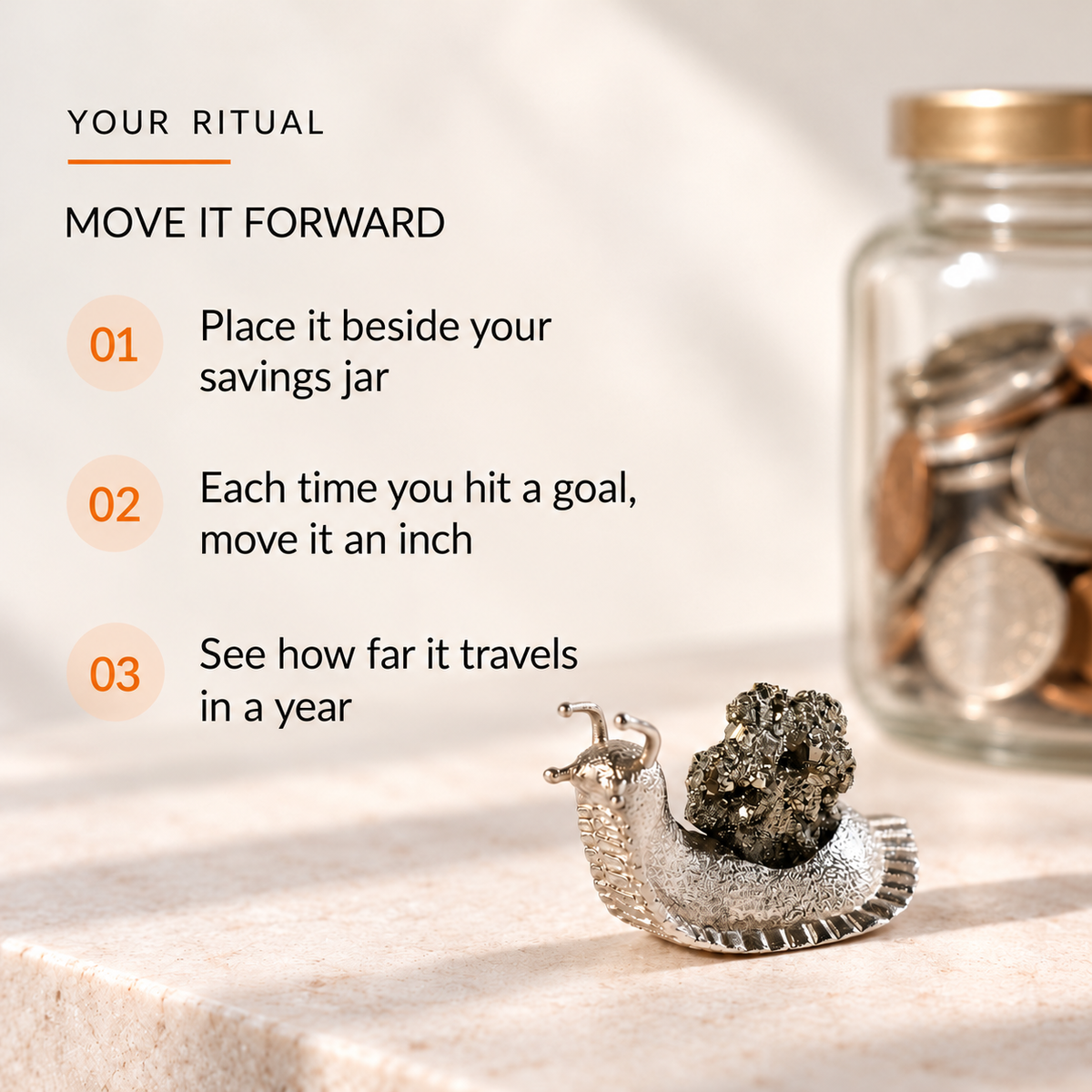Pyrite Snail Talisman – Wealth Symbol for Steady Growth
