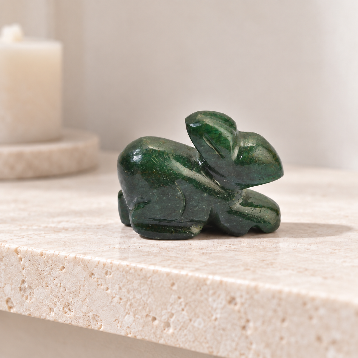 Crystal Rabbit Carving – Green Aventurine, Sodalite & Tiger Eye