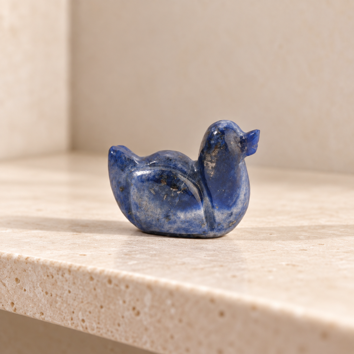Crystal Duck Carving – Sodalite, Tiger Eye and Aventurine