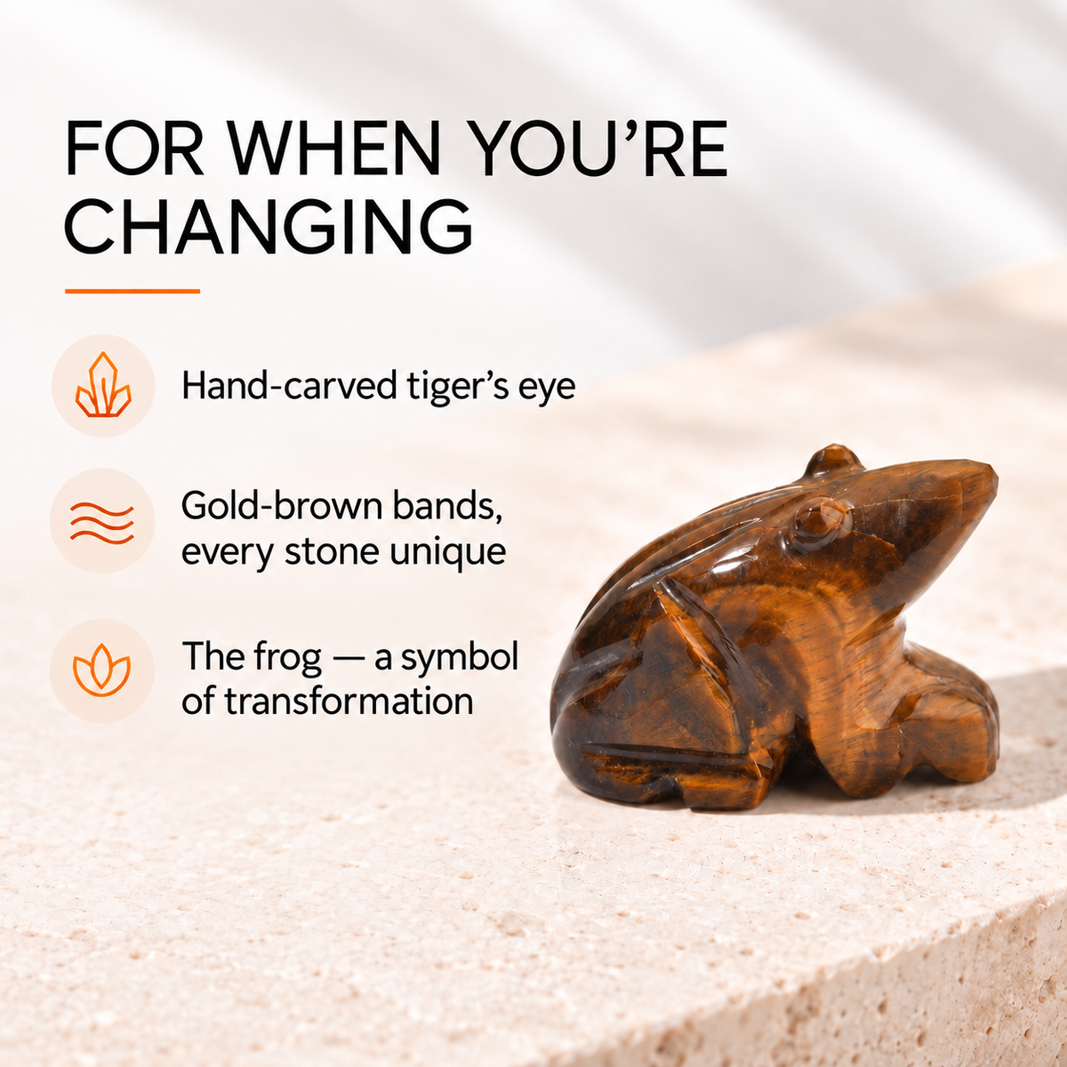 Hand-Carved Crystal Frog – Aventurine, Sodalite and Tiger Eye