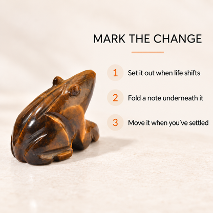 Hand-Carved Crystal Frog – Aventurine, Sodalite and Tiger Eye
