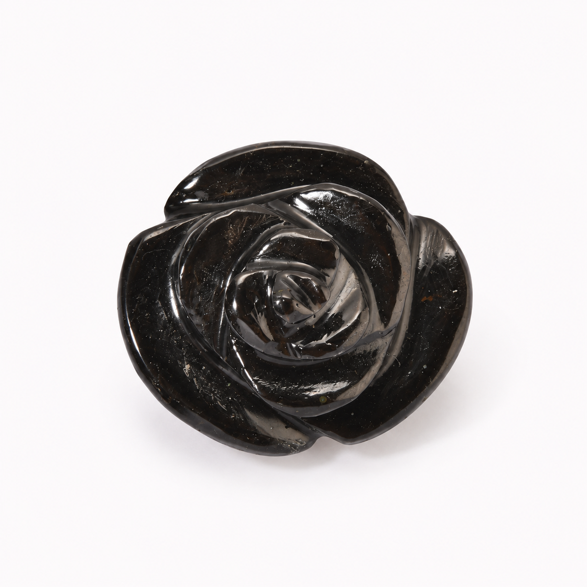 Black Obsidian Rose Pocket Stone – Protection and Grounding