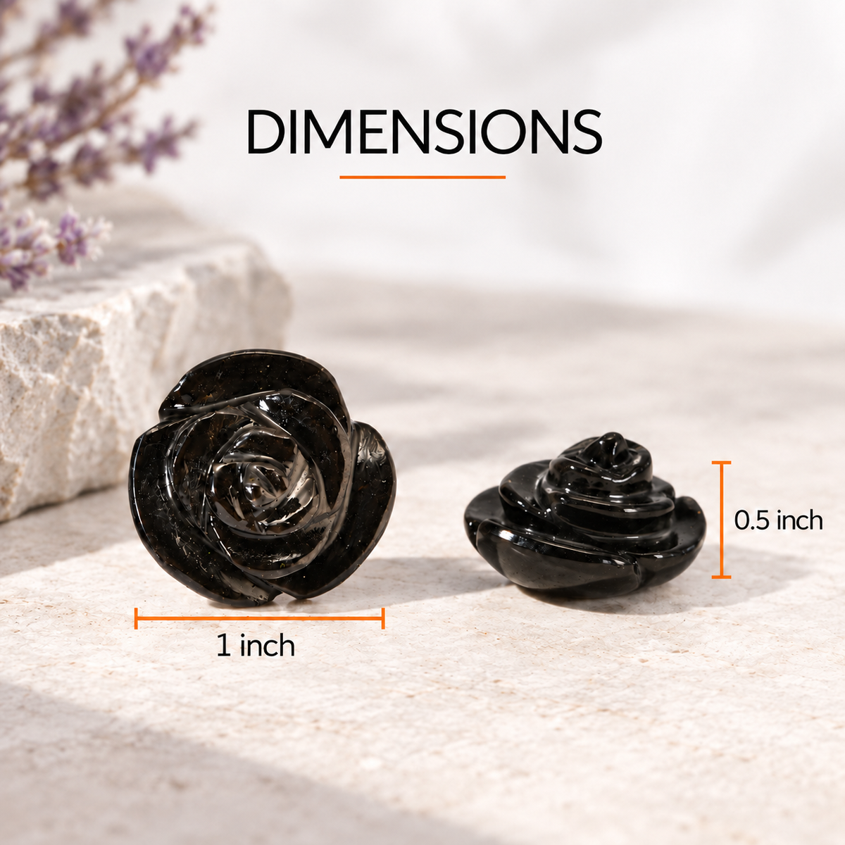 Black Obsidian Rose Pocket Stone – Protection and Grounding