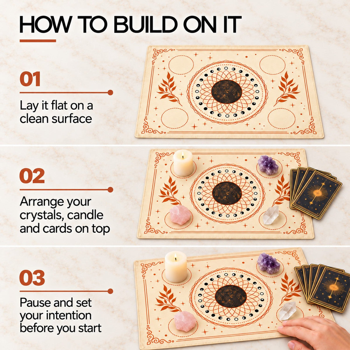 Sacred Altar Mat – Crystal, Candle and Ritual Setup Cloth