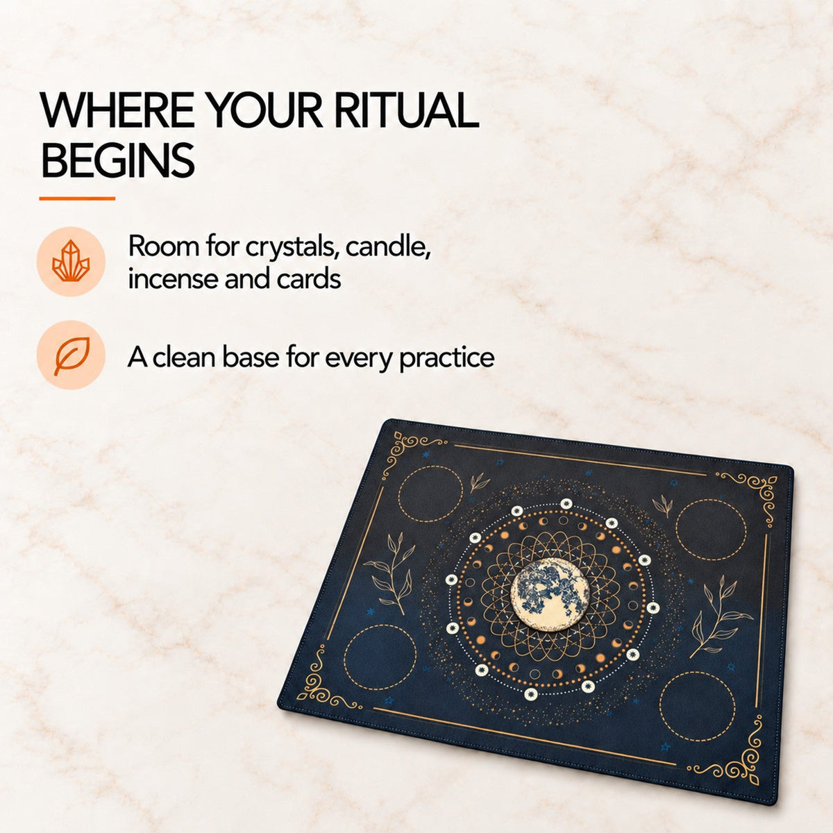Sacred Altar Mat – Crystal, Candle and Ritual Setup Cloth