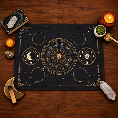 Sacred Altar Mat – Crystal, Candle and Ritual Setup Cloth