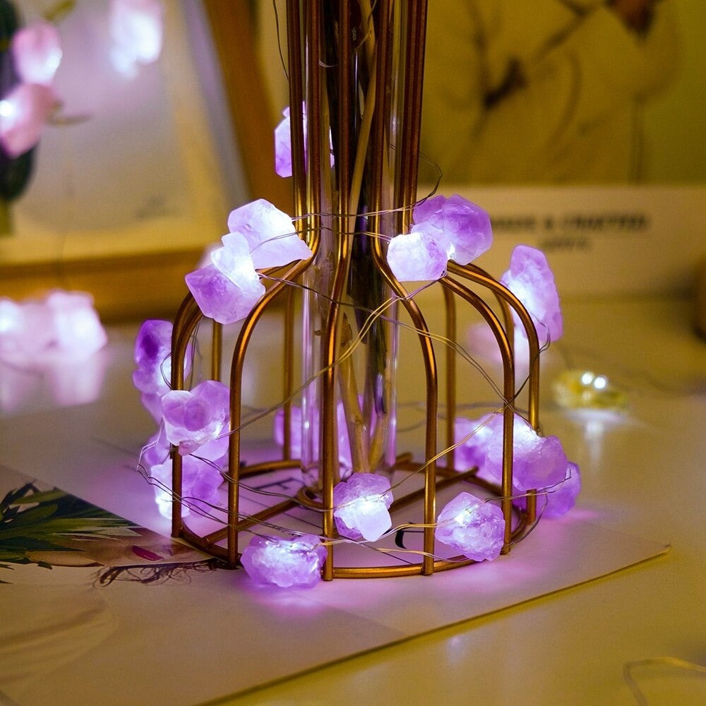 Natural Gemstone Festive String Light Decoration