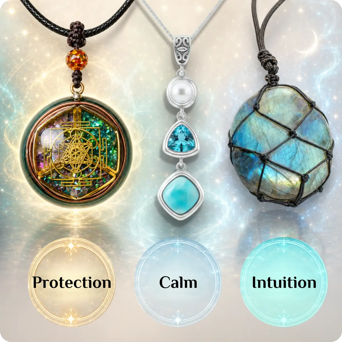 Amulets and Pendants – Labradorite, Larimar and Magnetic Talisman