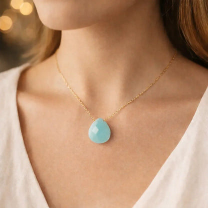 Natural Stone Water Drop Pendant — Embrace Serenity and Strength