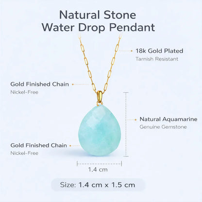 Natural Stone Water Drop Pendant — Embrace Serenity and Strength