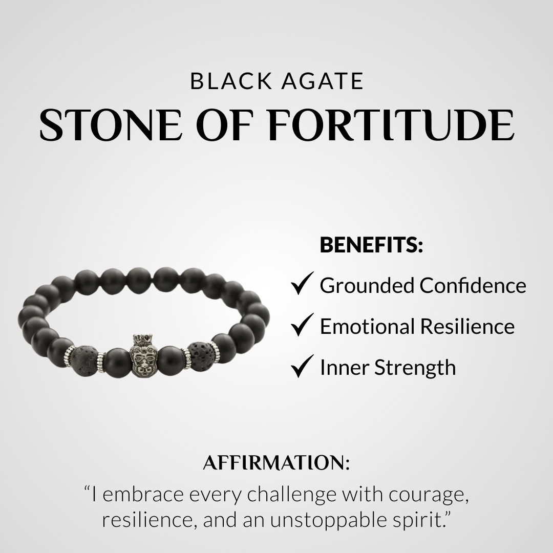 Black Agate Lion Bracelet