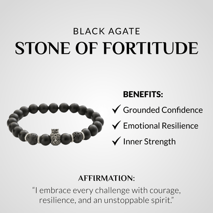 Black Agate Lion Bracelet