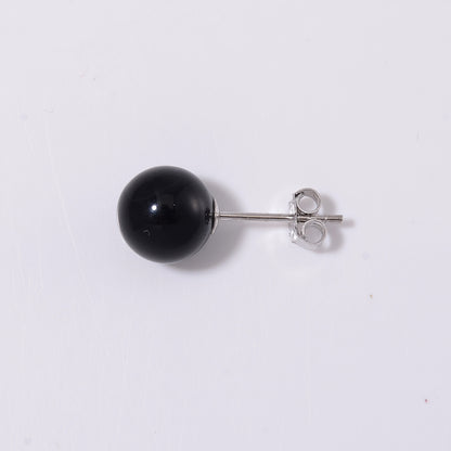 Black Agate Stud Earrings