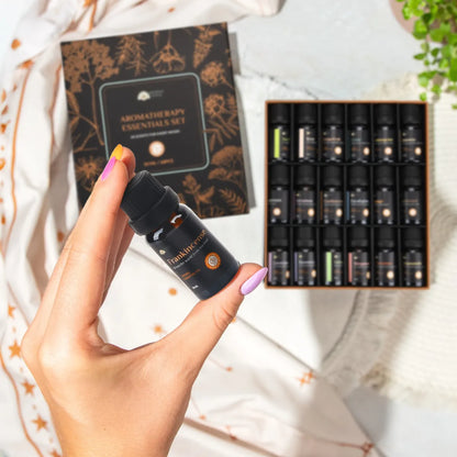 The Ultimate Aroma Bundle: Raw Gemstone Oil Diffuser with Light + FREE 18 Blissfull Aroma Oils Set