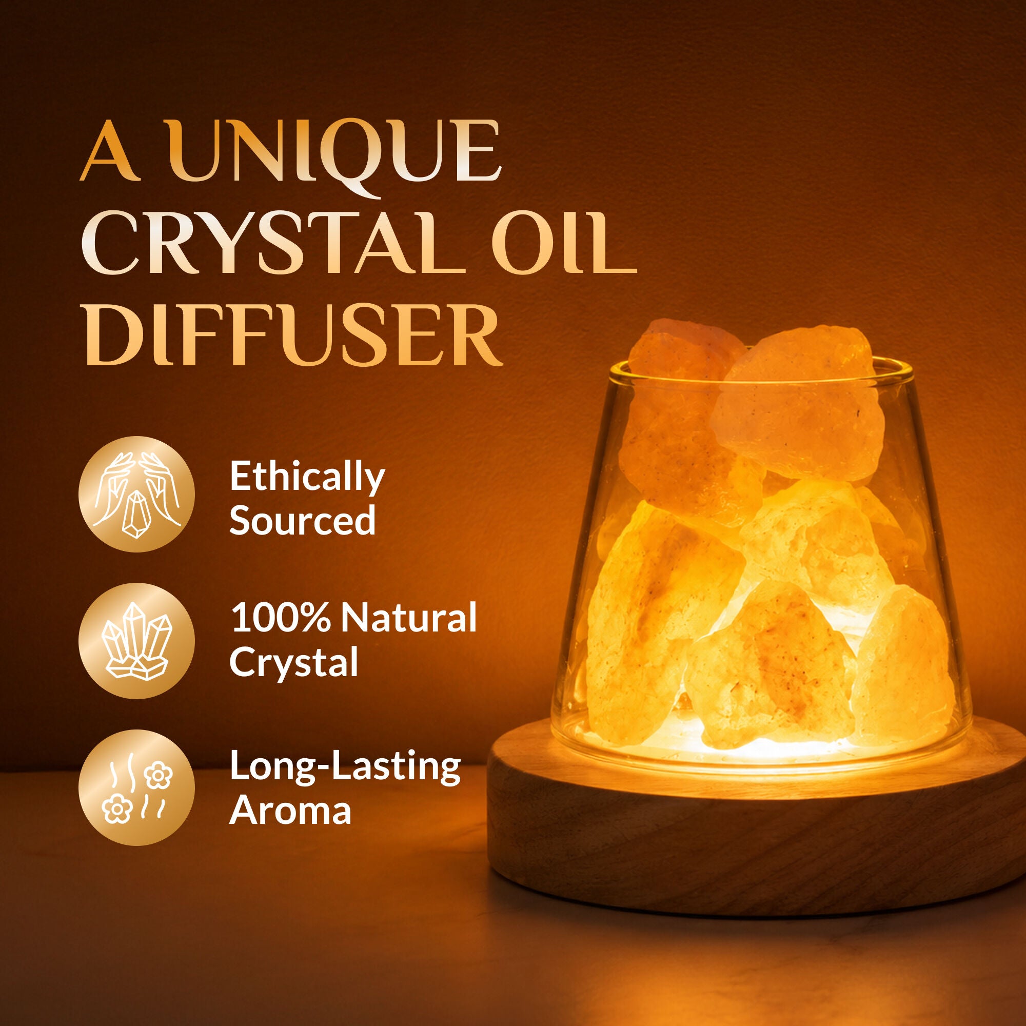 The Ultimate Aroma Bundle: Raw Gemstone Oil Diffuser with Light + FREE 18 Blissfull Aroma Oils Set