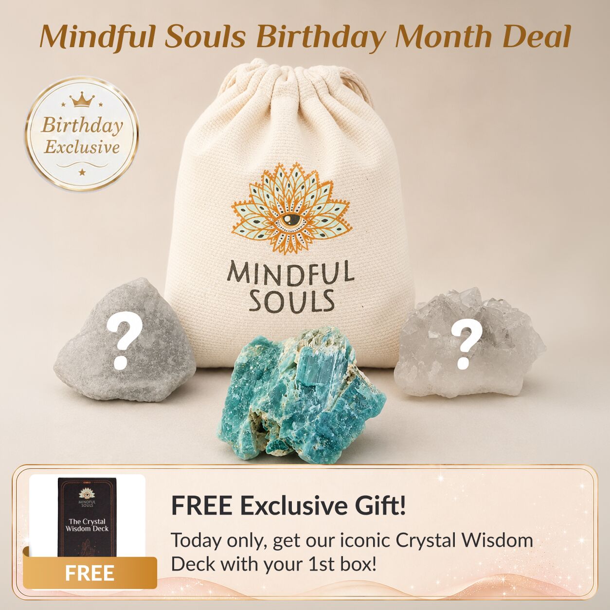 Grandidierite Crystal Mystery Bag + FREE Crystal Wisdom Deck