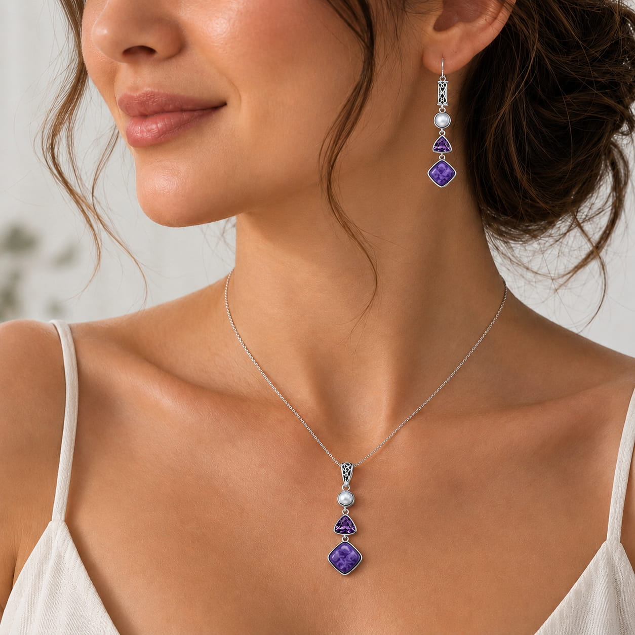Silver Charoite Set