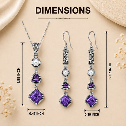 Silver Charoite Set