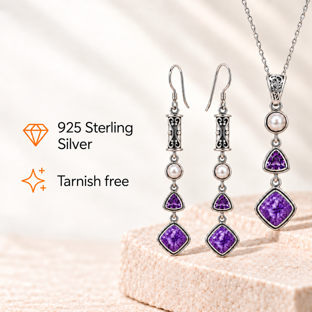 Silver Charoite Set