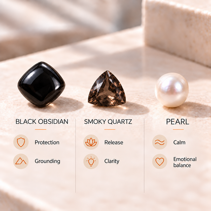 Silver Black Obsidian Set
