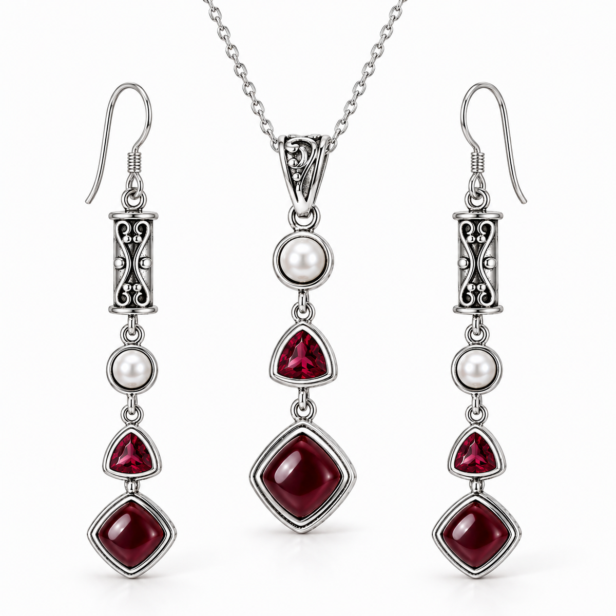 Silver Ruby Set