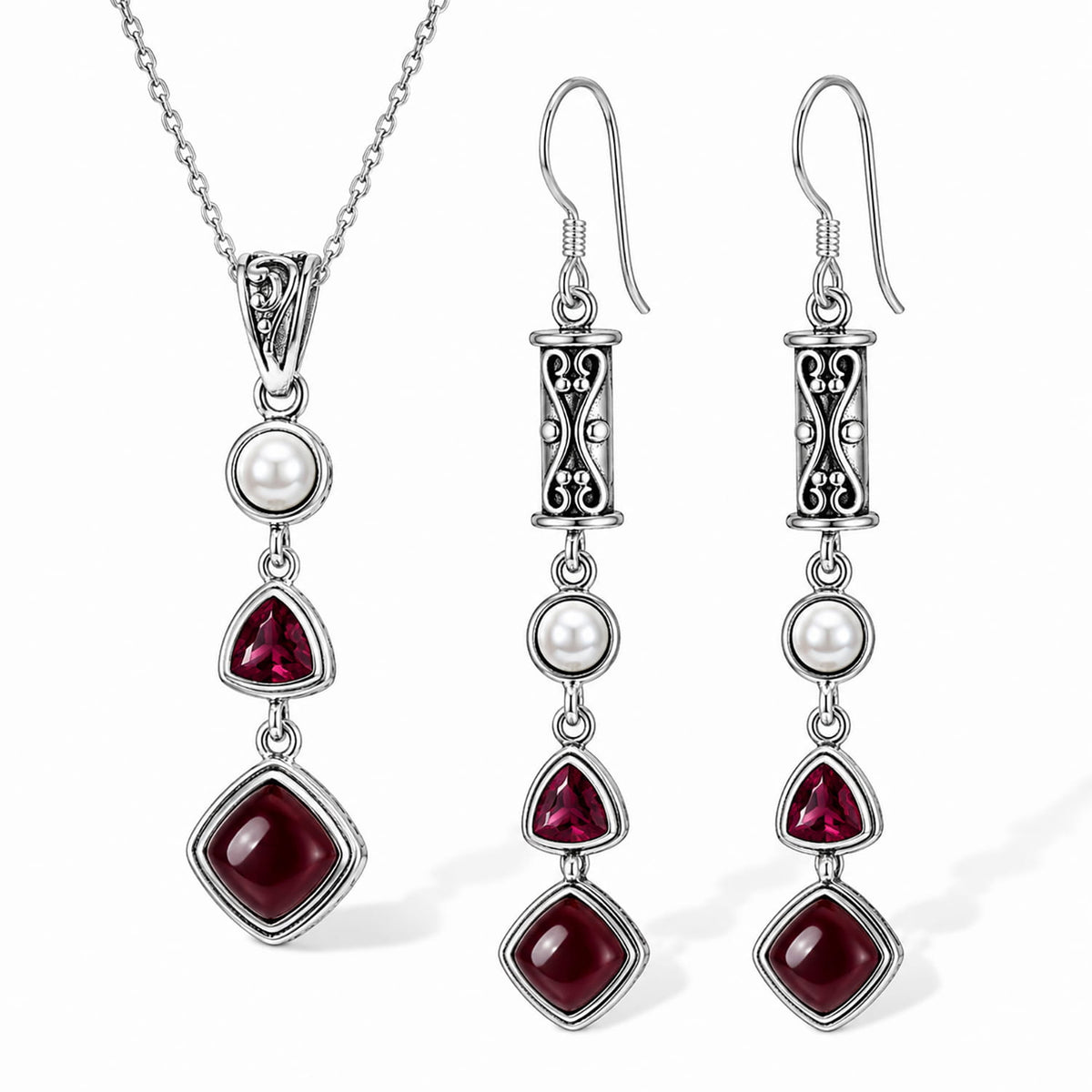 Silver Ruby Set