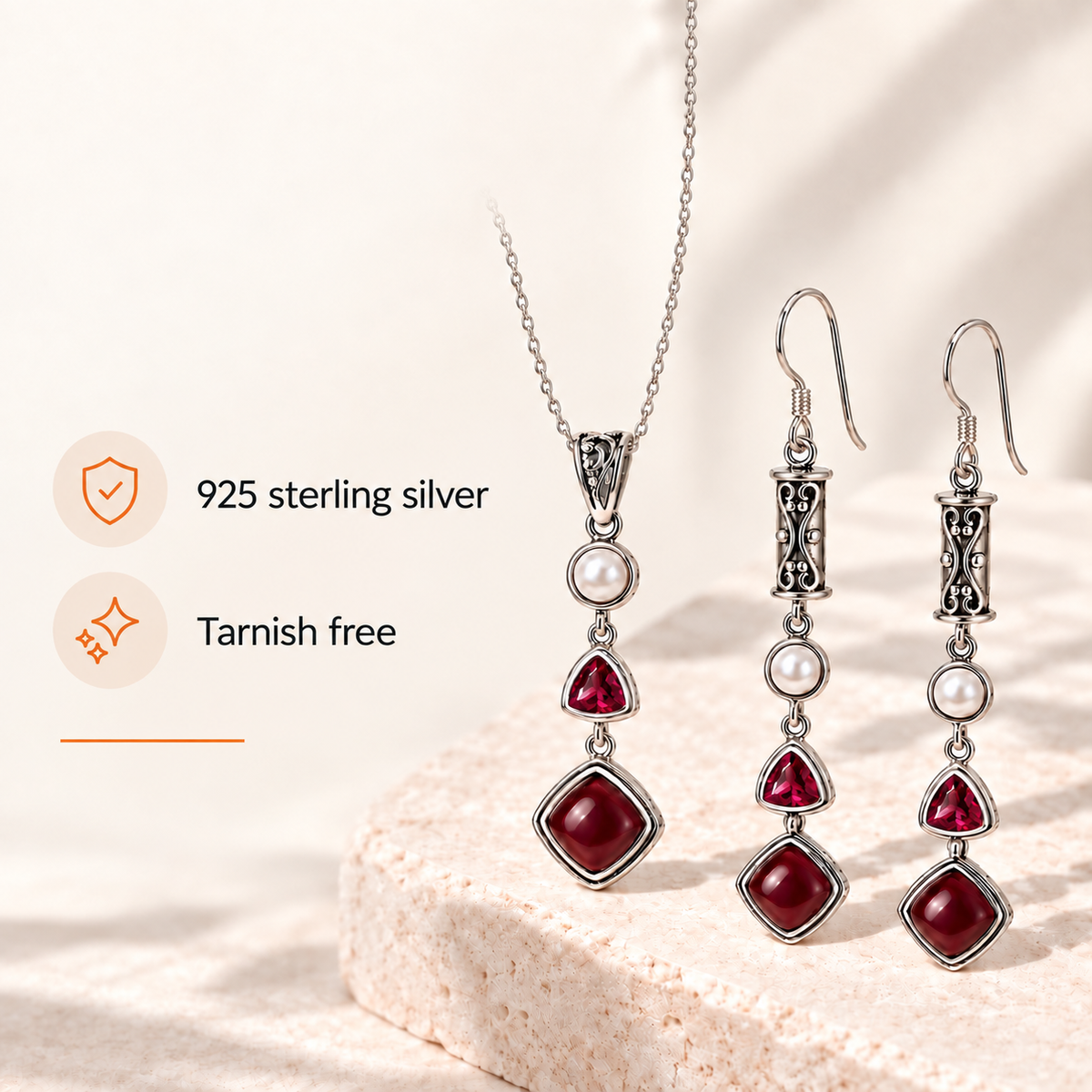 Silver Ruby Set