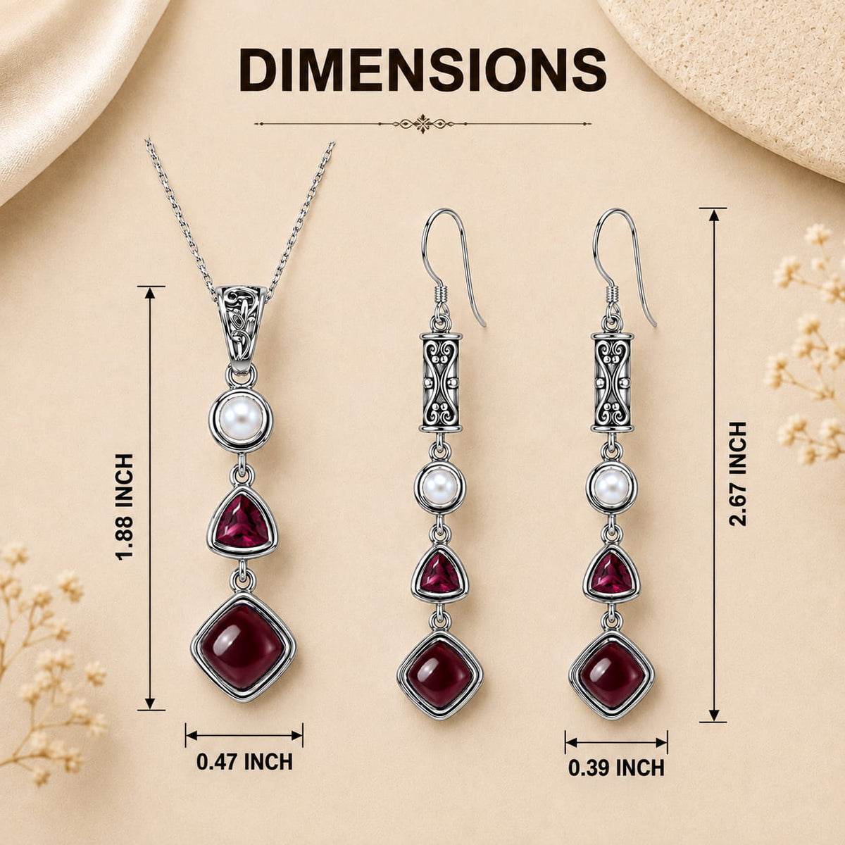 Silver Ruby Set