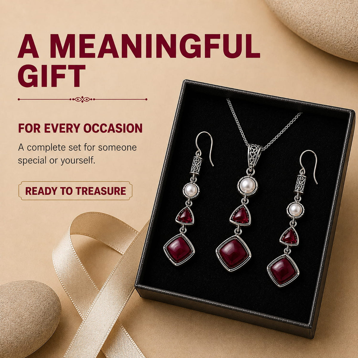 Silver Ruby Set