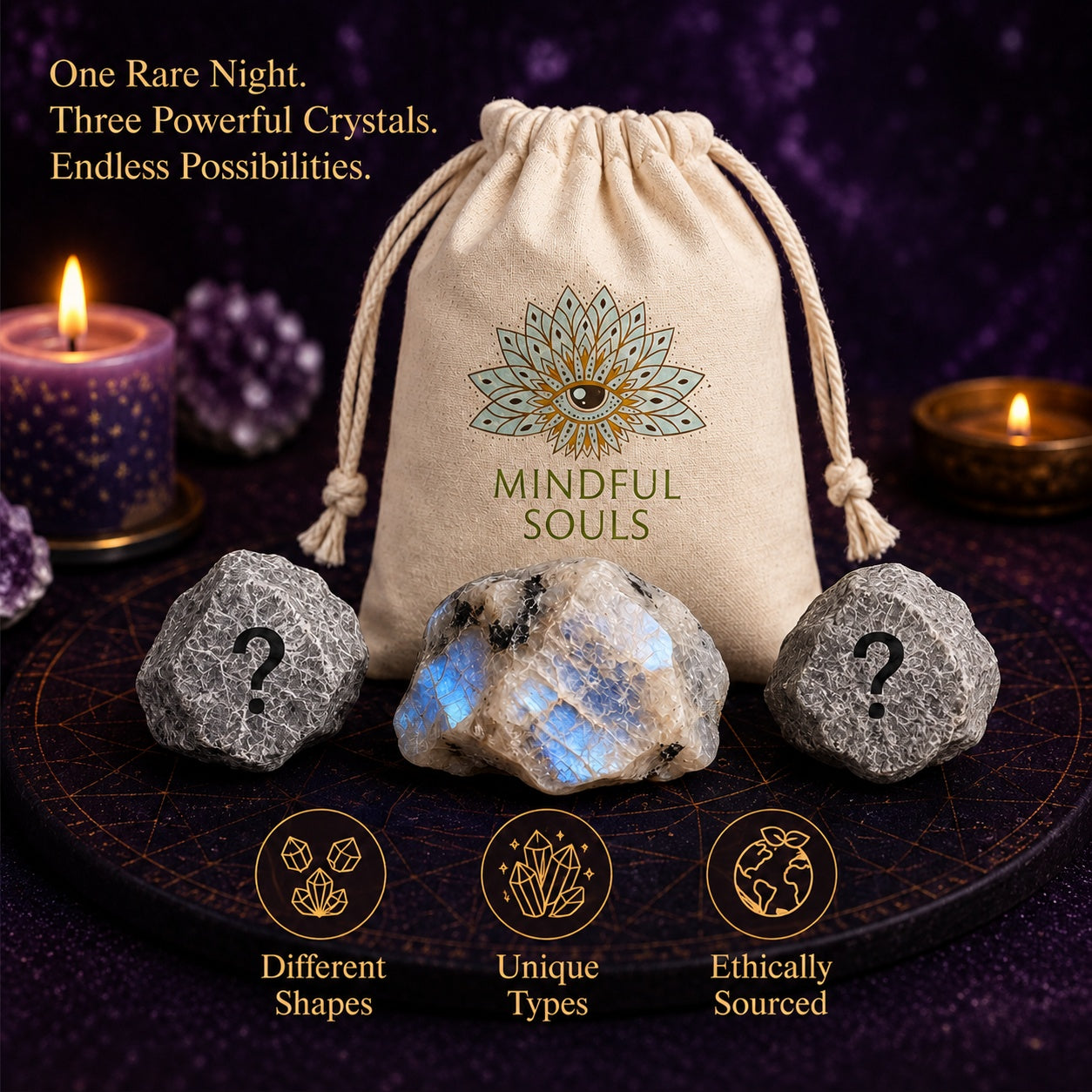 Crystal Mystery Bag - Rainbow Moonstone Lunar Eclipse Edition