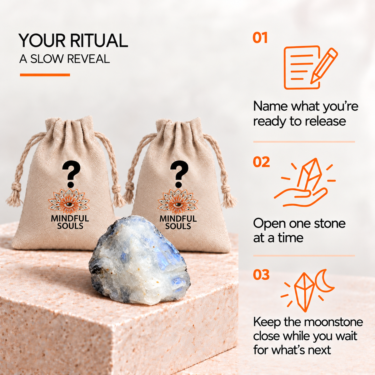 Crystal Mystery Bag - Rainbow Moonstone + FREE Digital Lunar Guide 2027