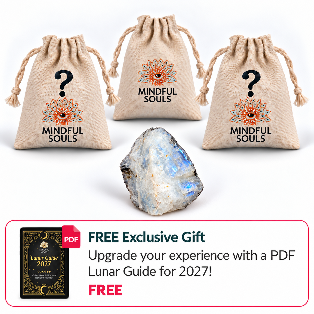 Crystal Mystery Bag - Rainbow Moonstone + FREE Digital Lunar Guide 2027