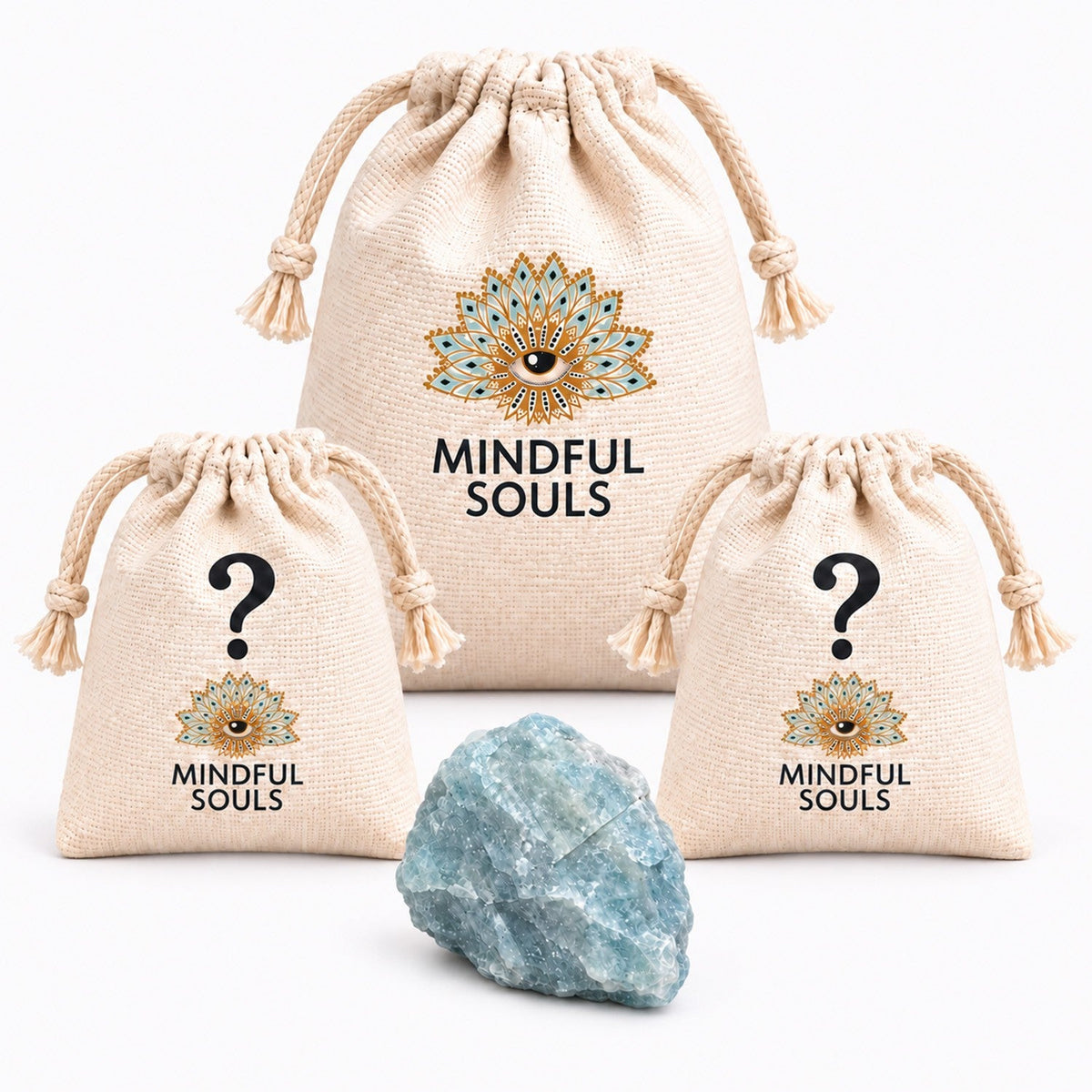 Crystal Mystery Bag - Raw Aquamarine Crystal With 2 Surprises