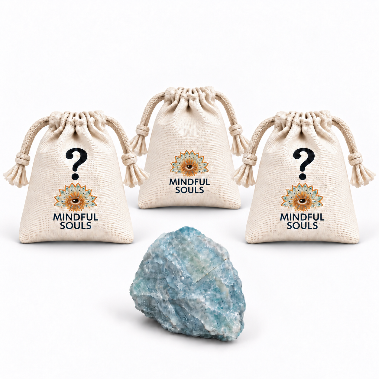 Crystal Mystery Bag - Raw Aquamarine Crystal With 2 Surprises