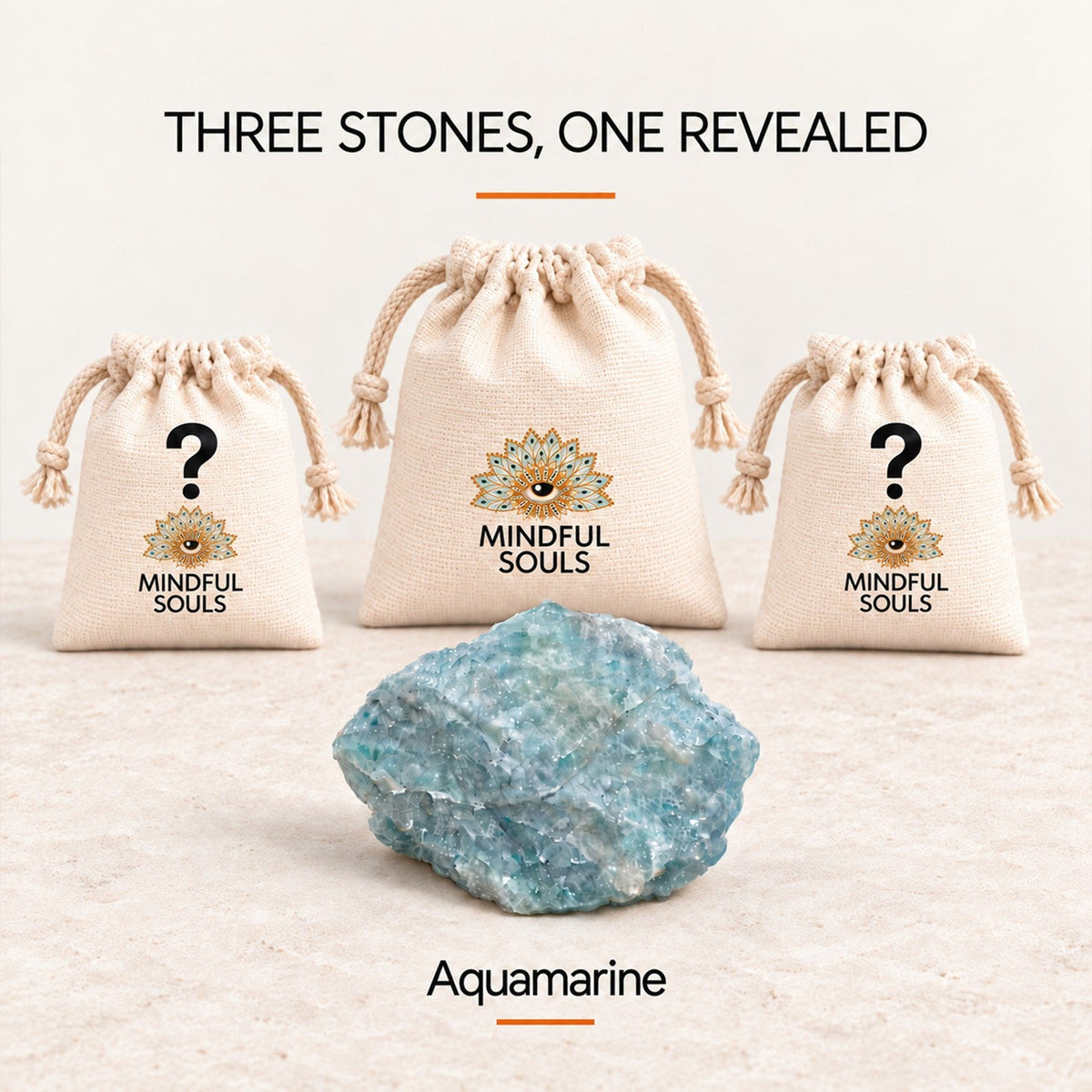 Crystal Mystery Bag - Raw Aquamarine Crystal With 2 Surprises