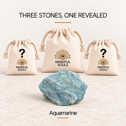 Crystal Mystery Bag - Raw Aquamarine Crystal With 2 Surprises