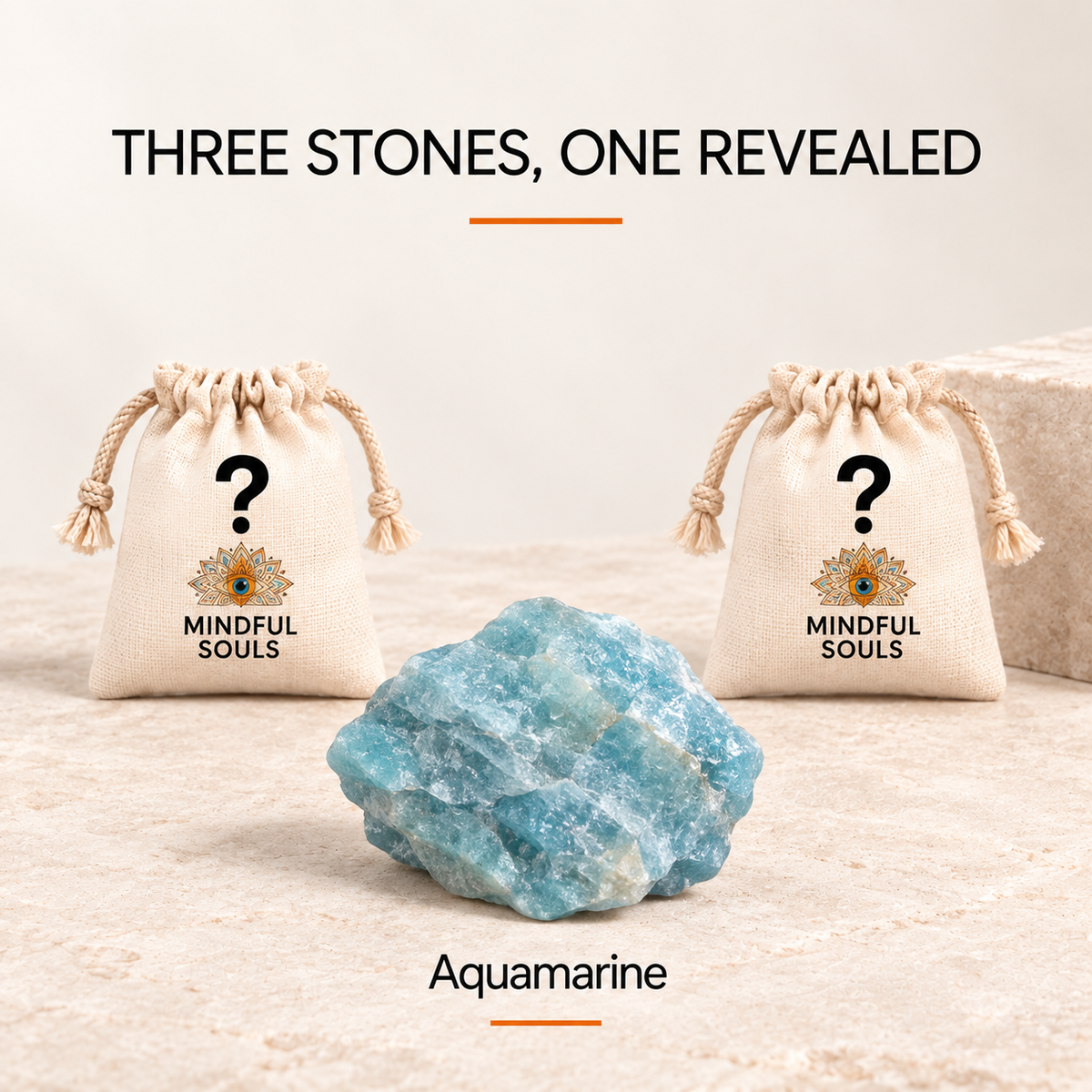 Crystal Mystery Bag - Raw Aquamarine Crystal With 2 Surprises