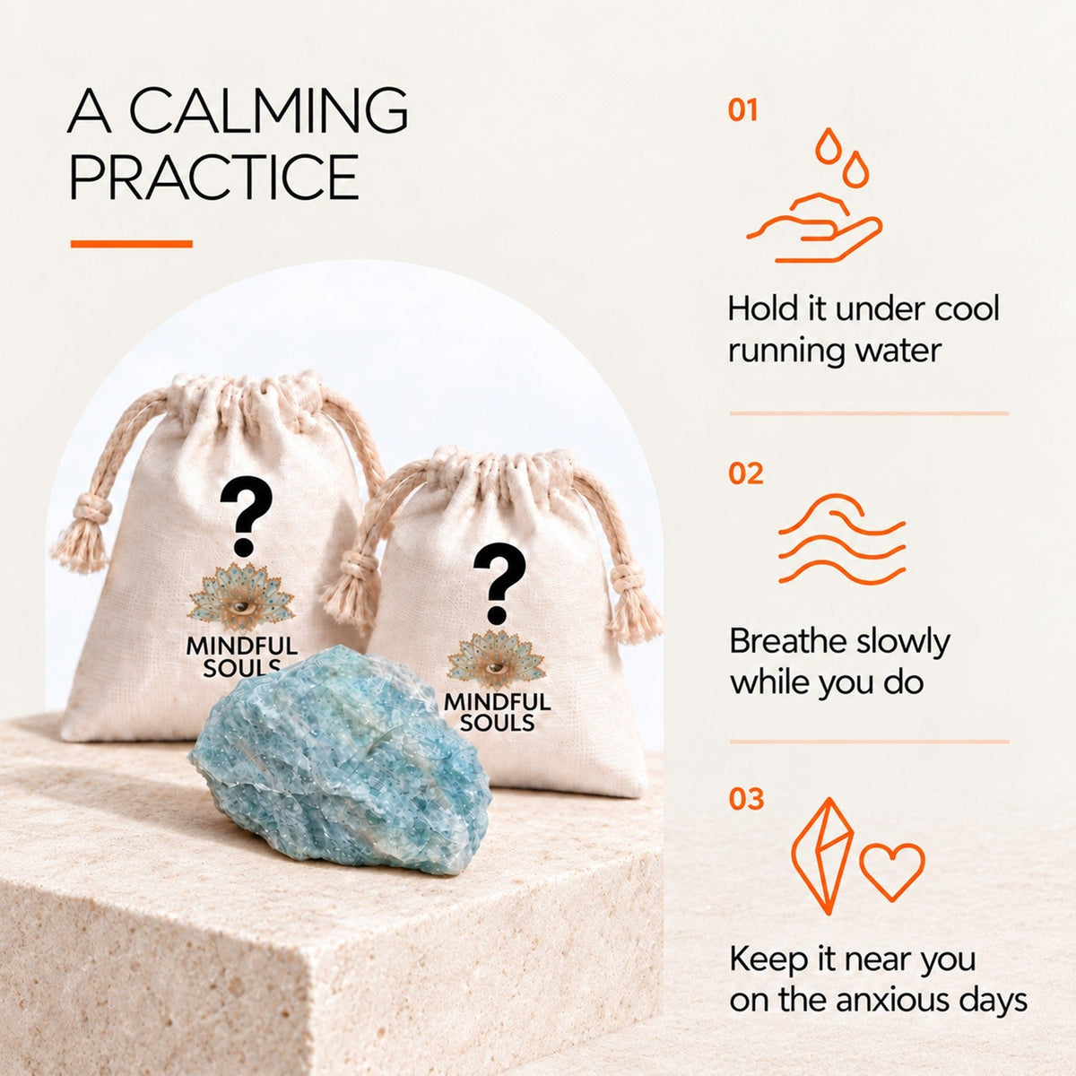 Crystal Mystery Bag - Raw Aquamarine Crystal With 2 Surprises