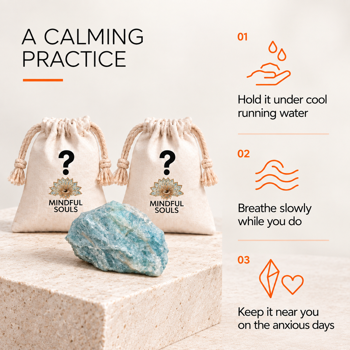 Crystal Mystery Bag - Raw Aquamarine Crystal With 2 Surprises
