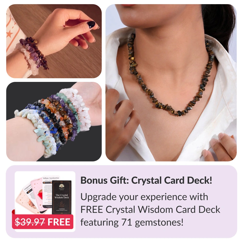 12 bracelets set + 12 necklaces set + FREE Crystal Card Deck