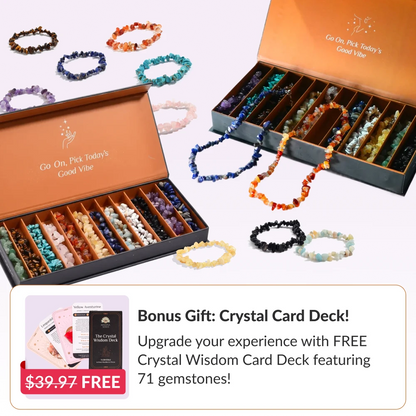 12 bracelets set + 12 necklaces set + FREE Crystal Card Deck